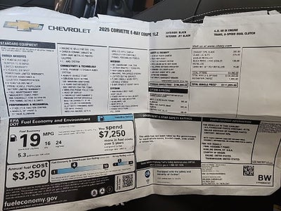 2025 Chevrolet Corvette E-Ray 1LZ