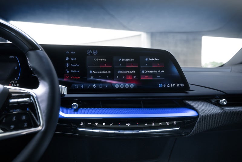 The 2026 OPTIQ-V Display Screen Displaying the V-Mode Settings | Wilson Cadillac of Stillwater in Stillwater OK